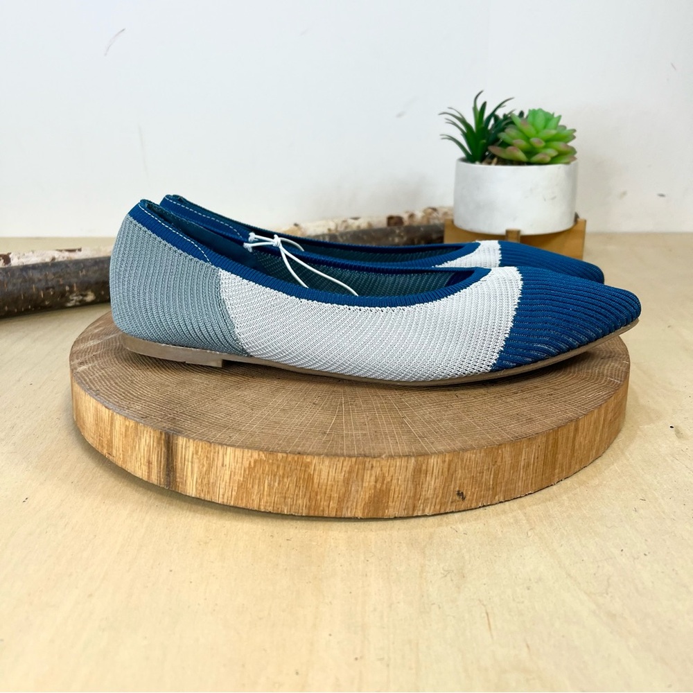 *NWOB Serra | Pointed Toe Knit Flats Blue Grey Size 9